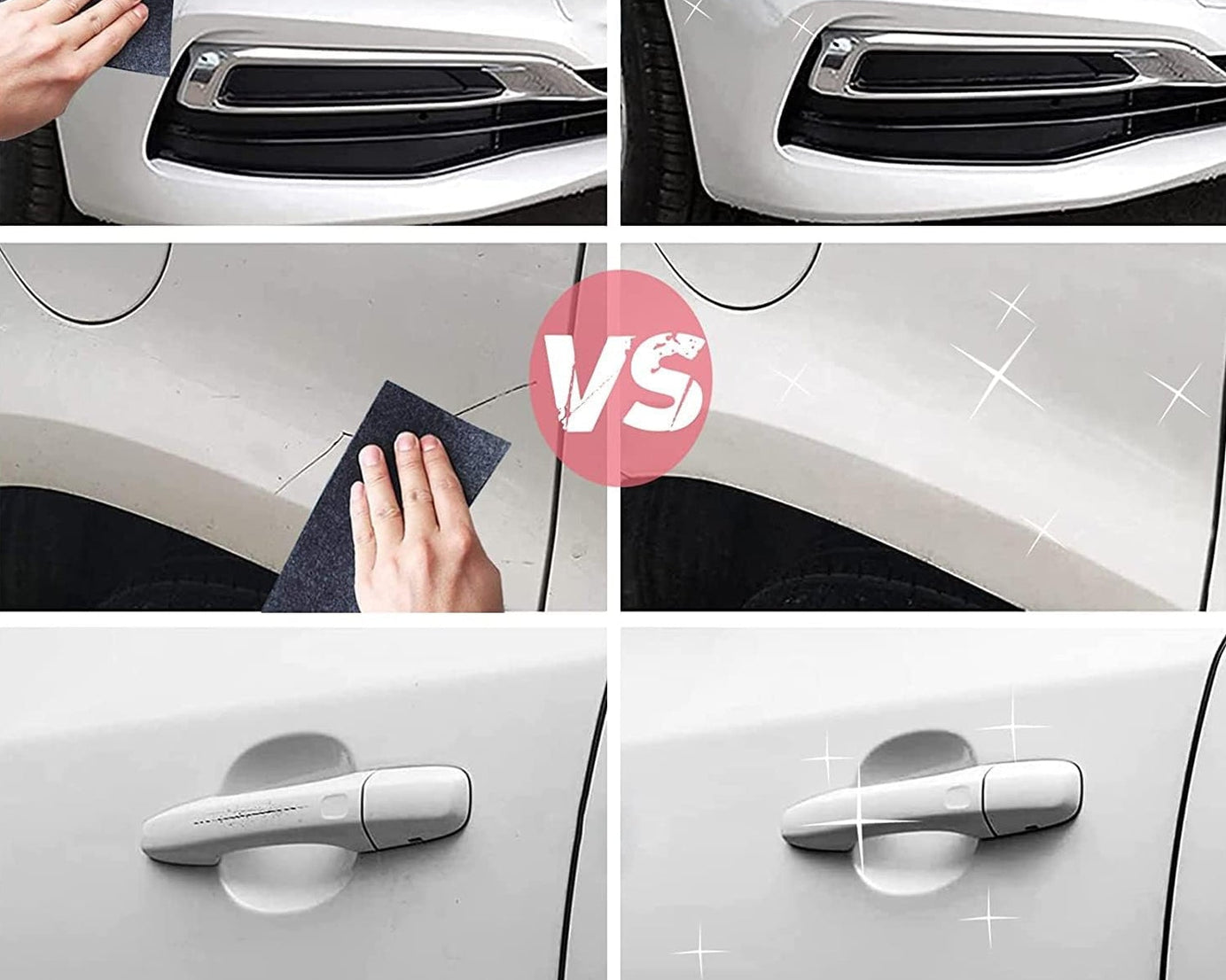 Nano Magic Car Scratch Remover Cloth, Multipurpose Scratch Repair Cloth, Cloth for Car Paint Scratch Repair, Easy to Repair Slight Scratches on the Surface Polishing Repeatable Use for All Kinds of Car (45 ML Repair Solution, 2 Gloves, 2 nano Cloth)