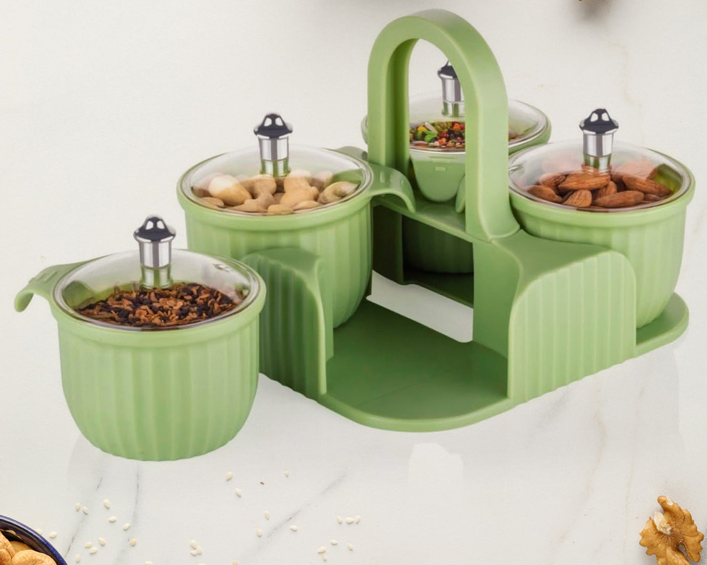 Multipurpose Plastic Storage Container Set: Kitchen Jars, Spices, Cookies