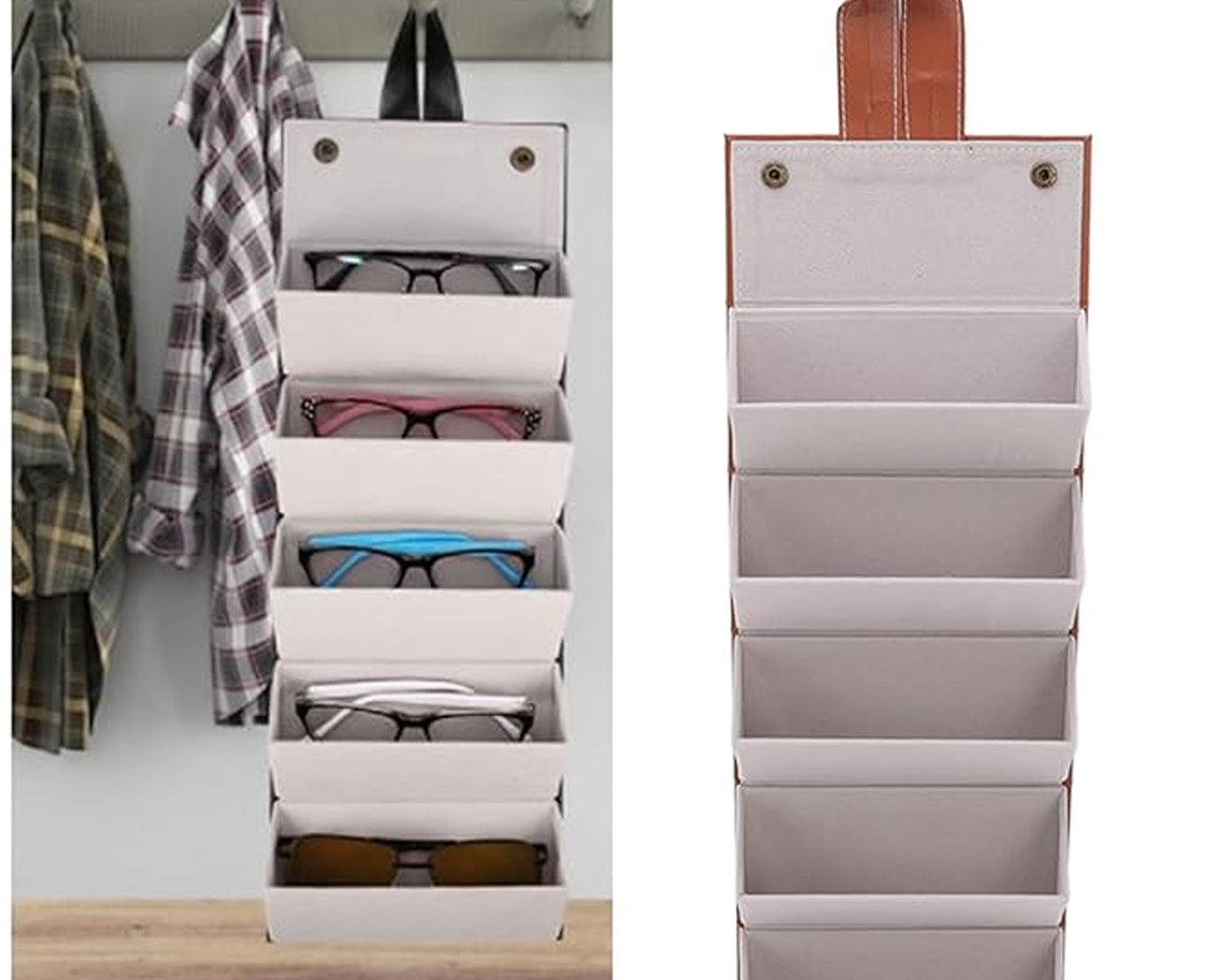 5 Slots Sunglasses Organizer Box, Glass Holder Box, spectacle case of sunglasses, Specs case, Foldable Travel Glasses Case Storage (1 Pc)