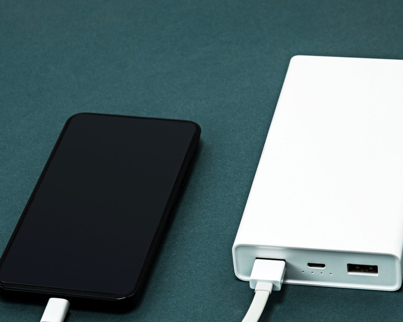 Power bank charging cable with micro USB connector.