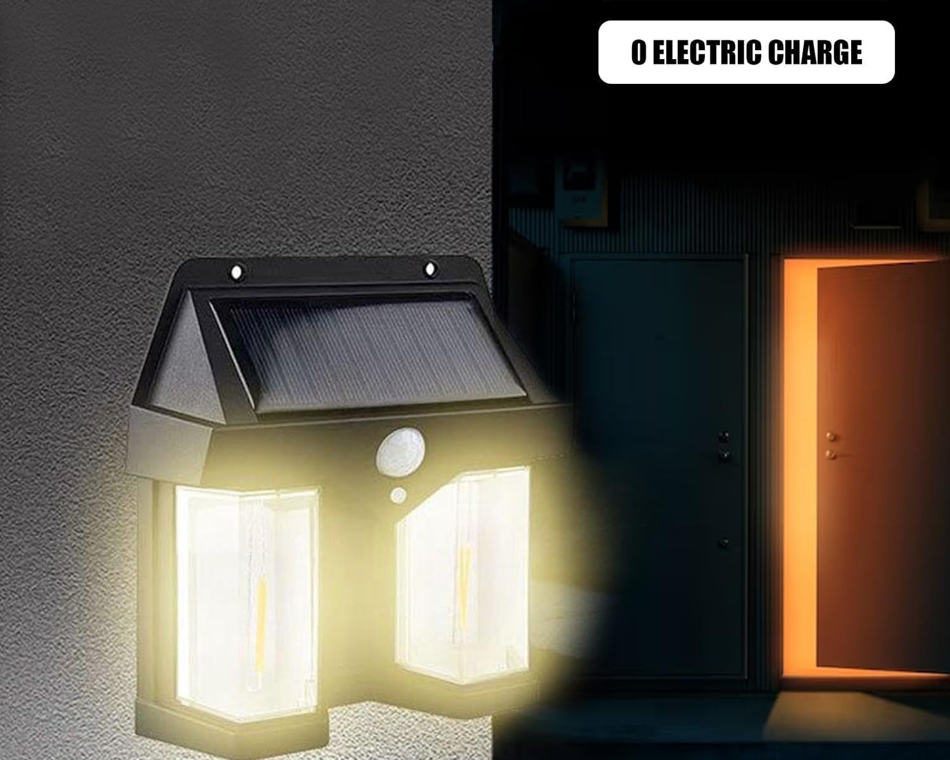 Outdoor Solar Wall Lamp Outdoor Waterproof High Quality Lamp Induction Garden Lamp Garden Villa Night Lamp Double Lamp Light (1 Pc)