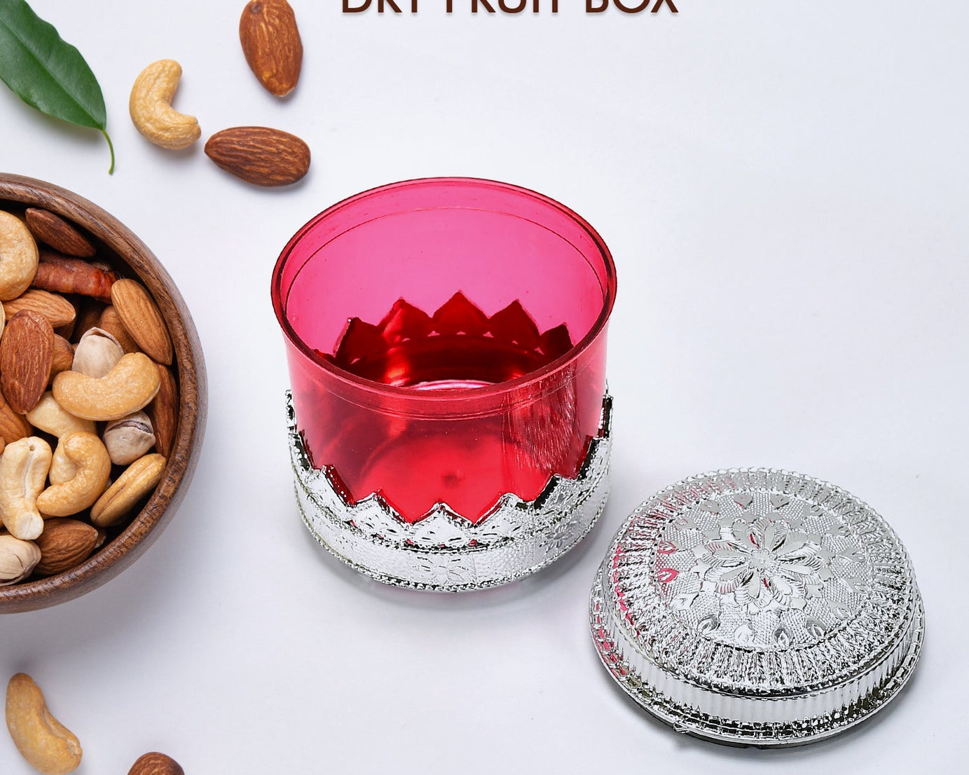 Storage container with diamond design, angled view