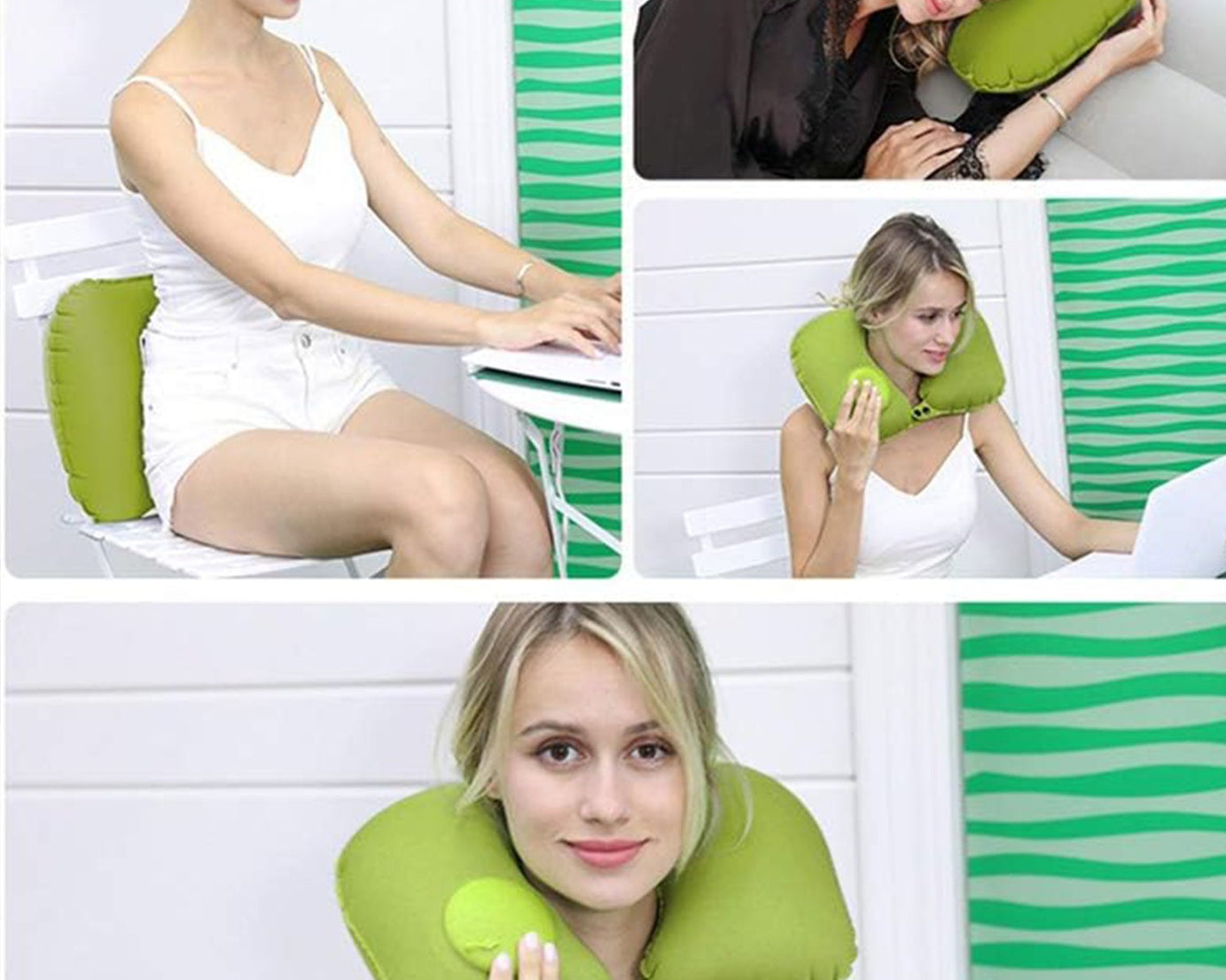Inflatable & Foldable, Pillow U Shape Air Cushion Travel Pillow, Travel Business Trip Neck Pillow for Long Trips, Ideal for Men & Women Portable, and Perfect for Backpacking, Car Camping, and Even Airplane Travel
