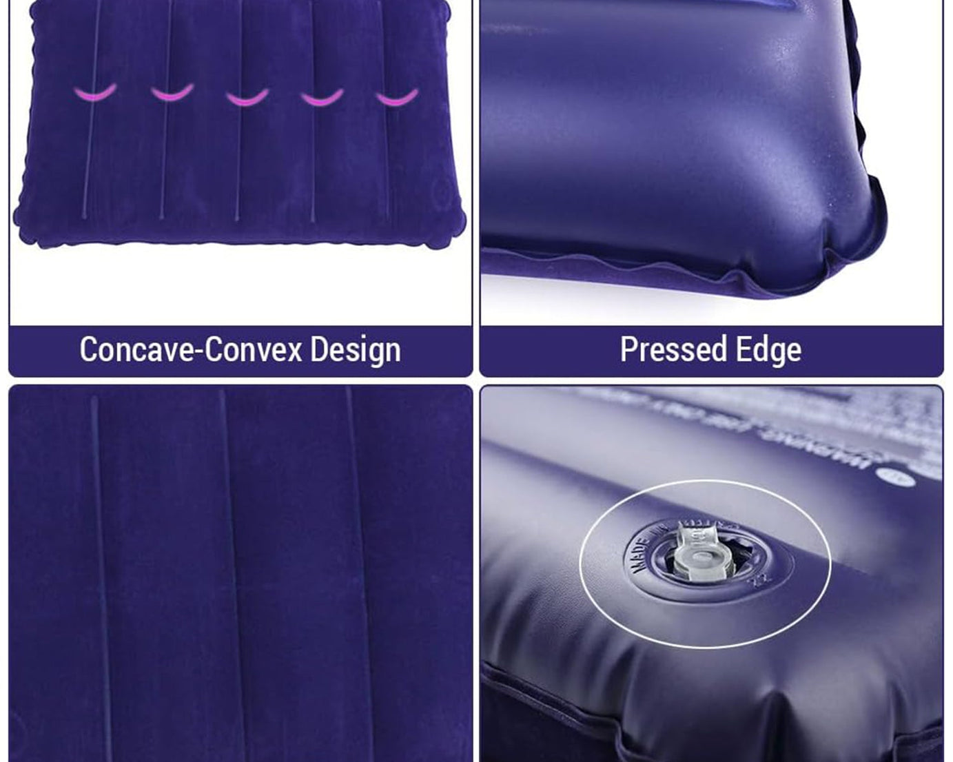 Velvet Air Inflatable Travel Pillow (Blue)