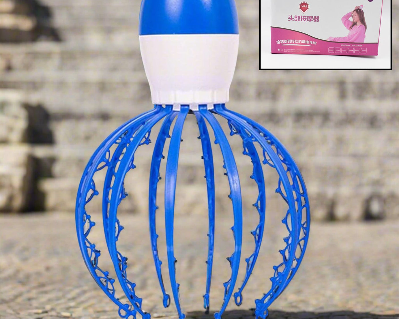 Octopus claw massager for scalp therapy.