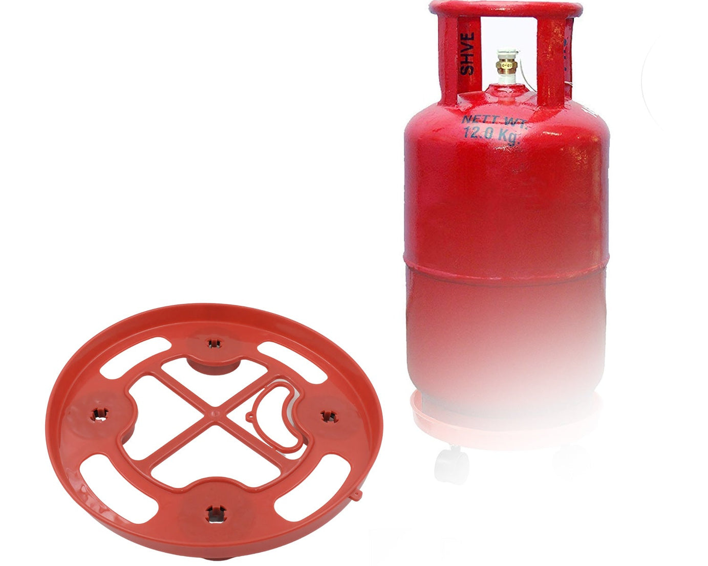 Multipurpose Use, Gas Cylinder Trolley Movable Stand with Wheels, Gas Cylinder Stand, Flower Pot Stand (1 Pc)