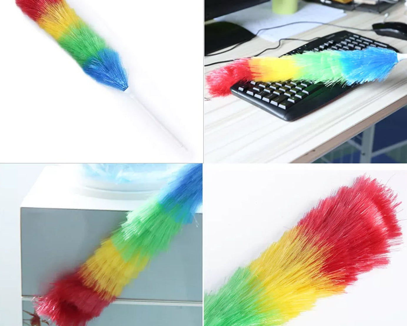 Colorful dusting stick with feathers