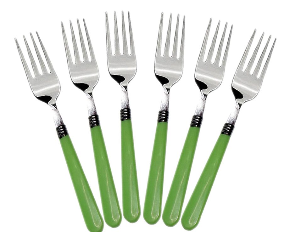 Set of 6 dining forks with comfortable handle and stainless steel finish.