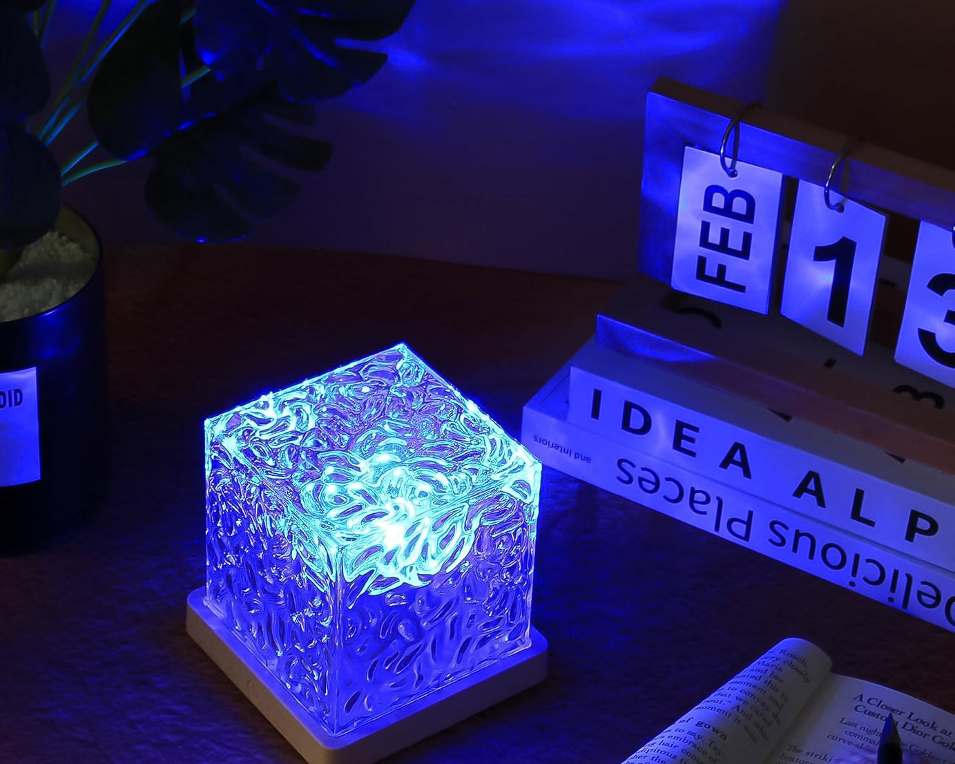 Dynamic Rotating Water Ripple Night Lamp With Remote