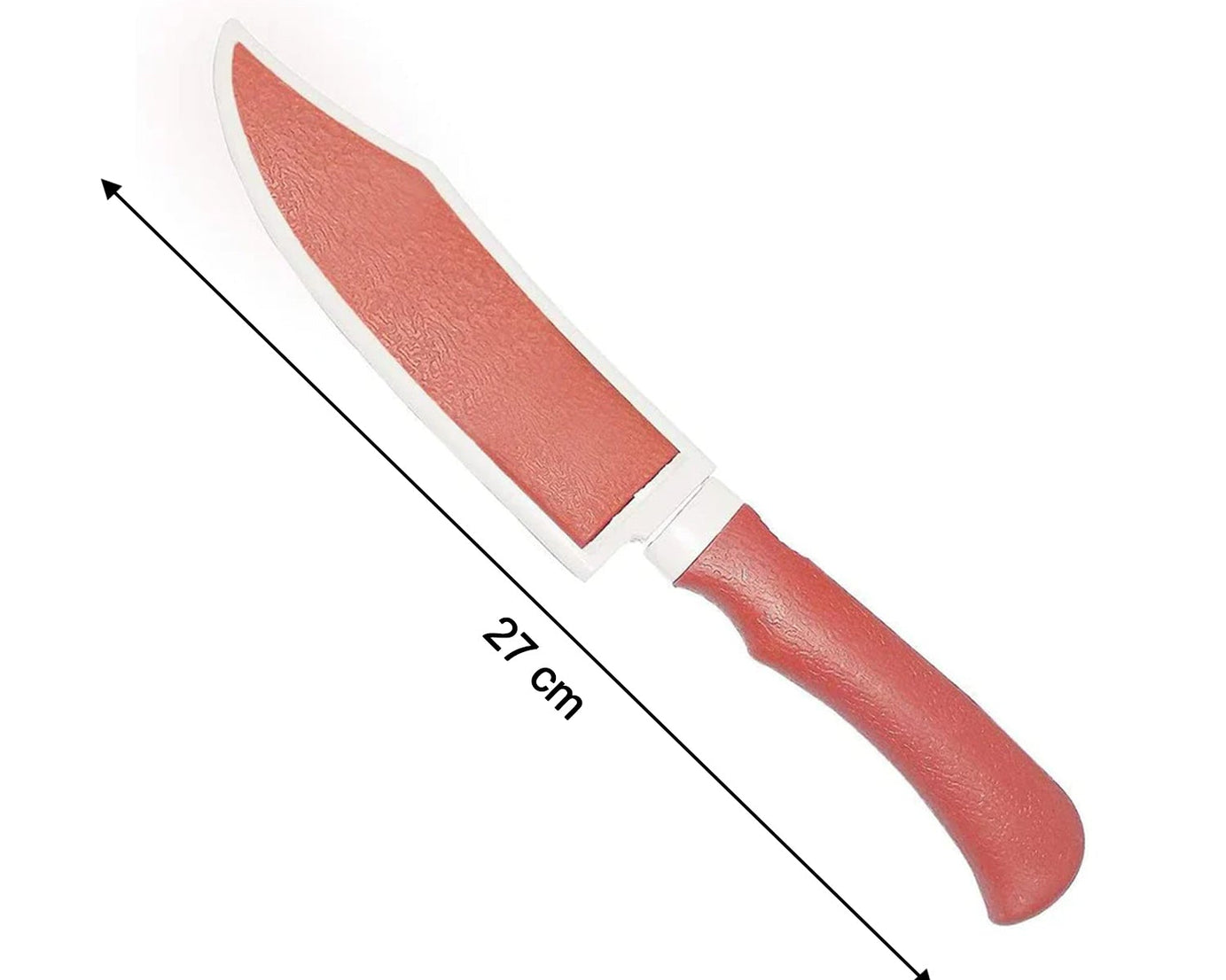 Compact kitchen knife with a protective sheath.