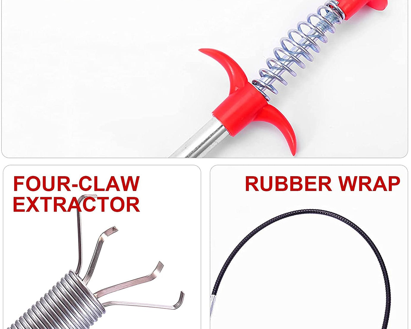 Drain Block Remover (90cm): Cleaning Tool for Pipes, Clogged Drains