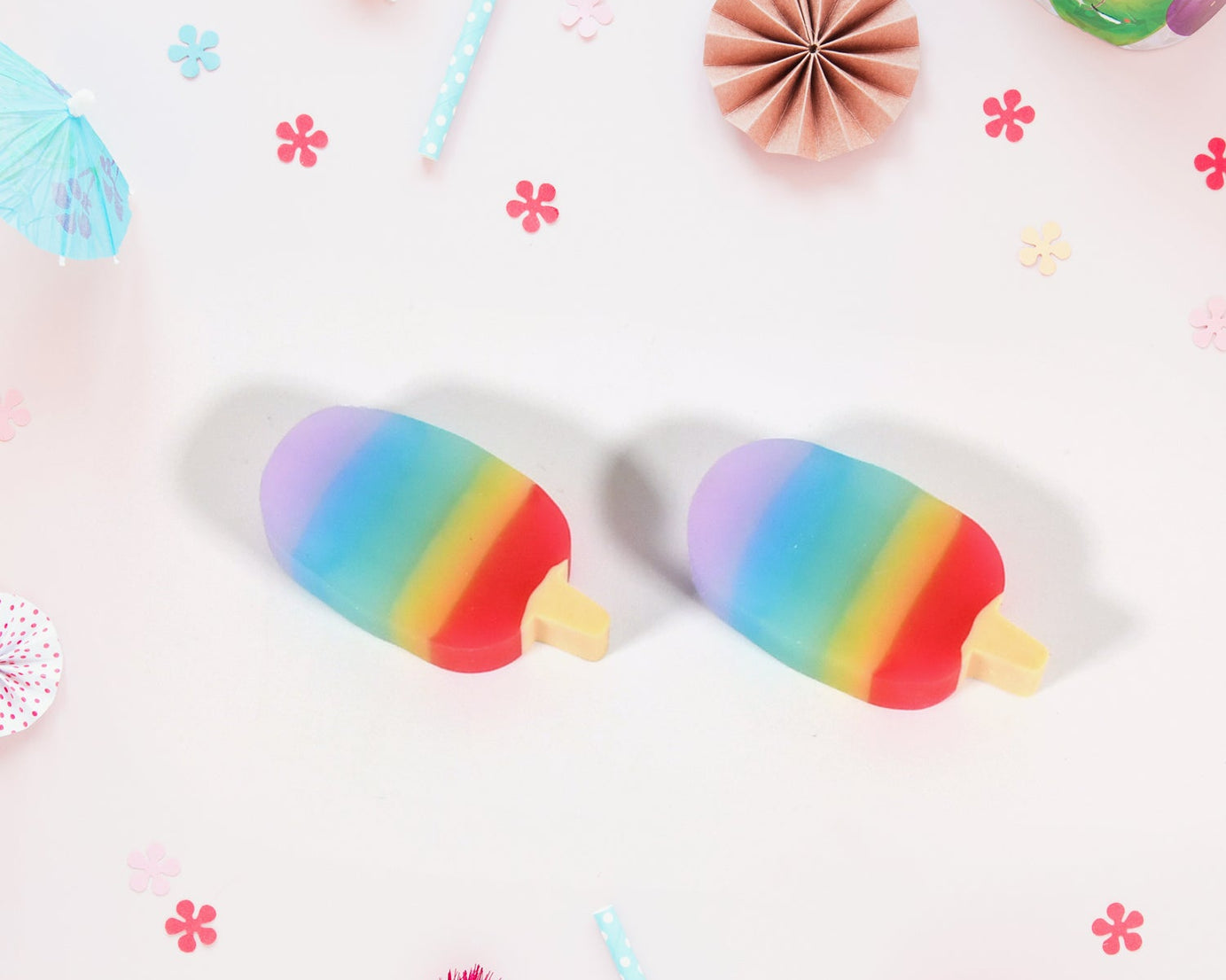 Jelly Popsicle Shape Fancy &amp; Stylish Erasers, Mini Eraser Creative Cute Novelty Eraser for Children Eraser Set for Return Gift, Birthday Party, School Prize (2 Pc Set| Mix Design)