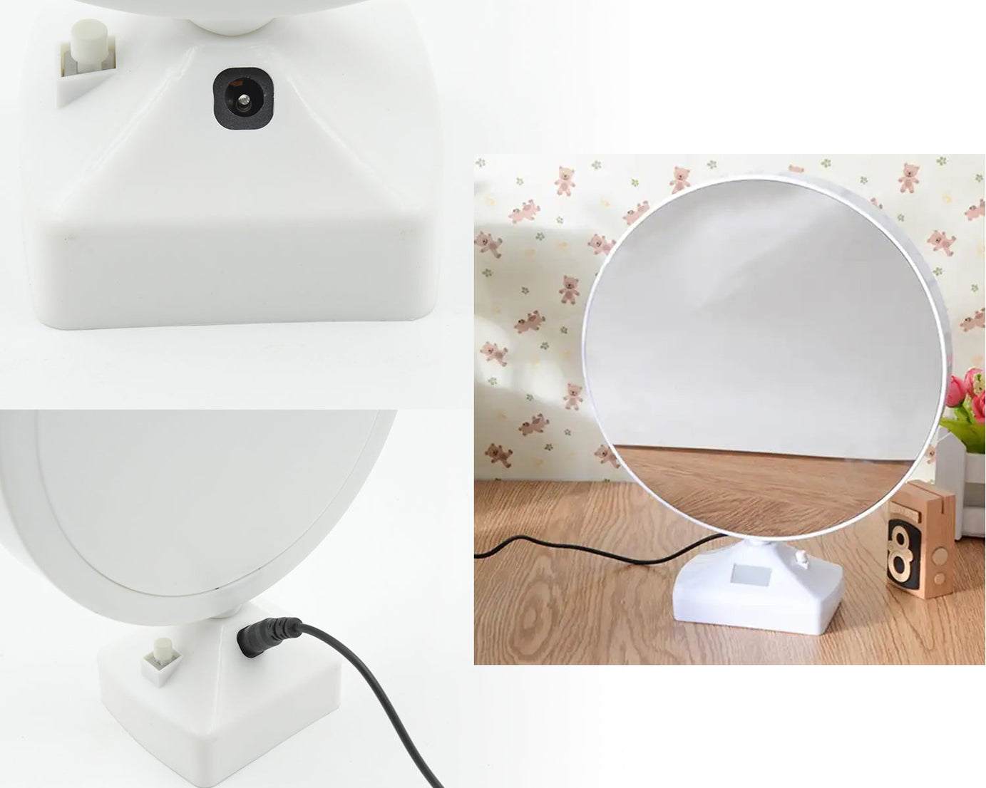 Plastic 2 in 1 Mirror Come Photo Frame with Led Light