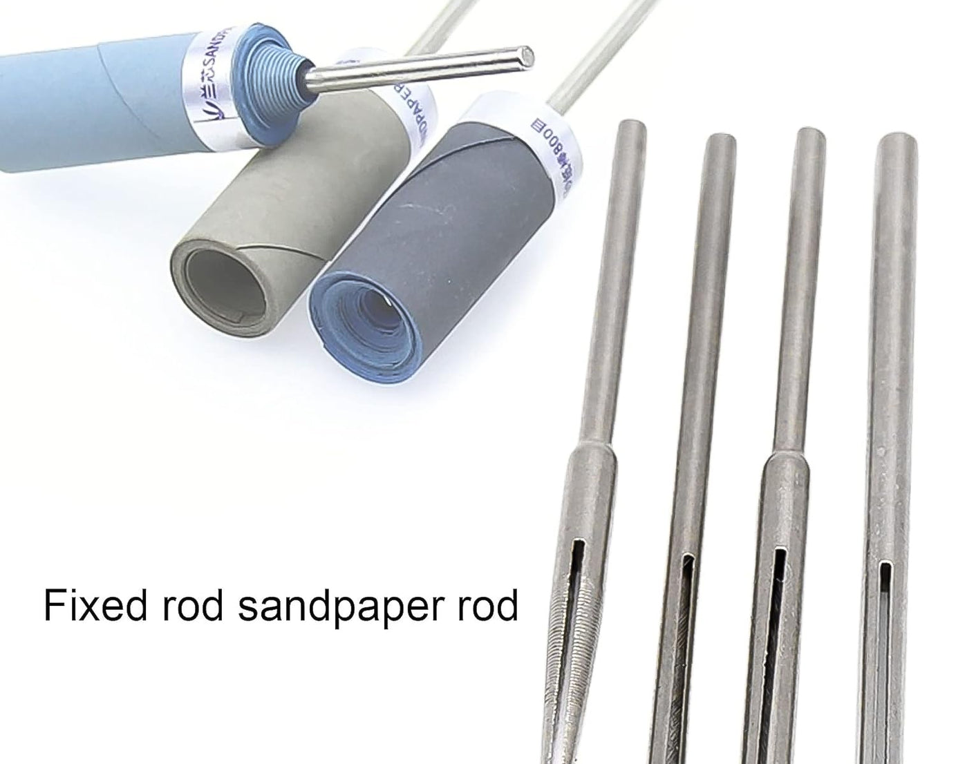 Sandpaper Clamp 3 mm Split Mandrels Long Abrasive Holder (4 Pcs Set)