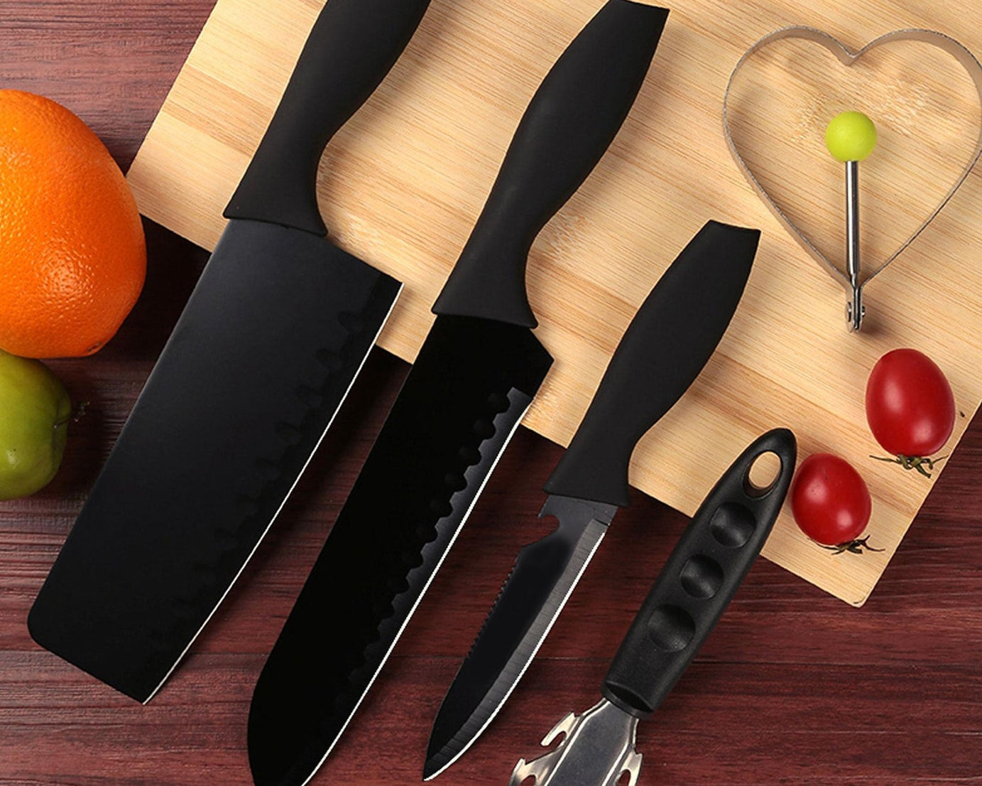 Stainless steel kitchen knife set, 5 pieces