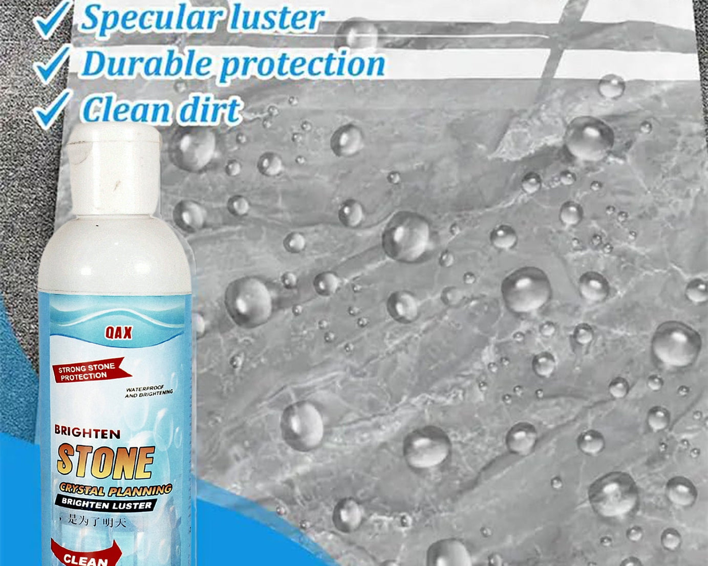 Stone Stain Remover Cleaner, Stone Crystal Plating Agent, Marble Stone Cleaner Polishes, Crystal Plating for Kitchen, Patio, Backyard Marble Cleaner and Polish (75 ML Approx / 1 pc)