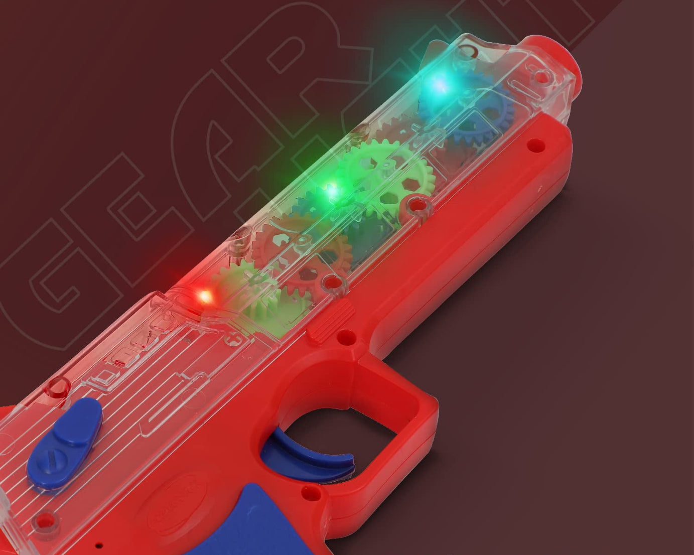 Plastic Gear Simulation Toy Gun for Kids, Pretend Play Gun Toys with 3D Flashing Lights and Exciting Music, Electric Laser Toy Guns with Rotating Gear Mechanism, Toy for Birthday Gift for Kids 3+ Years (Pack of 1)