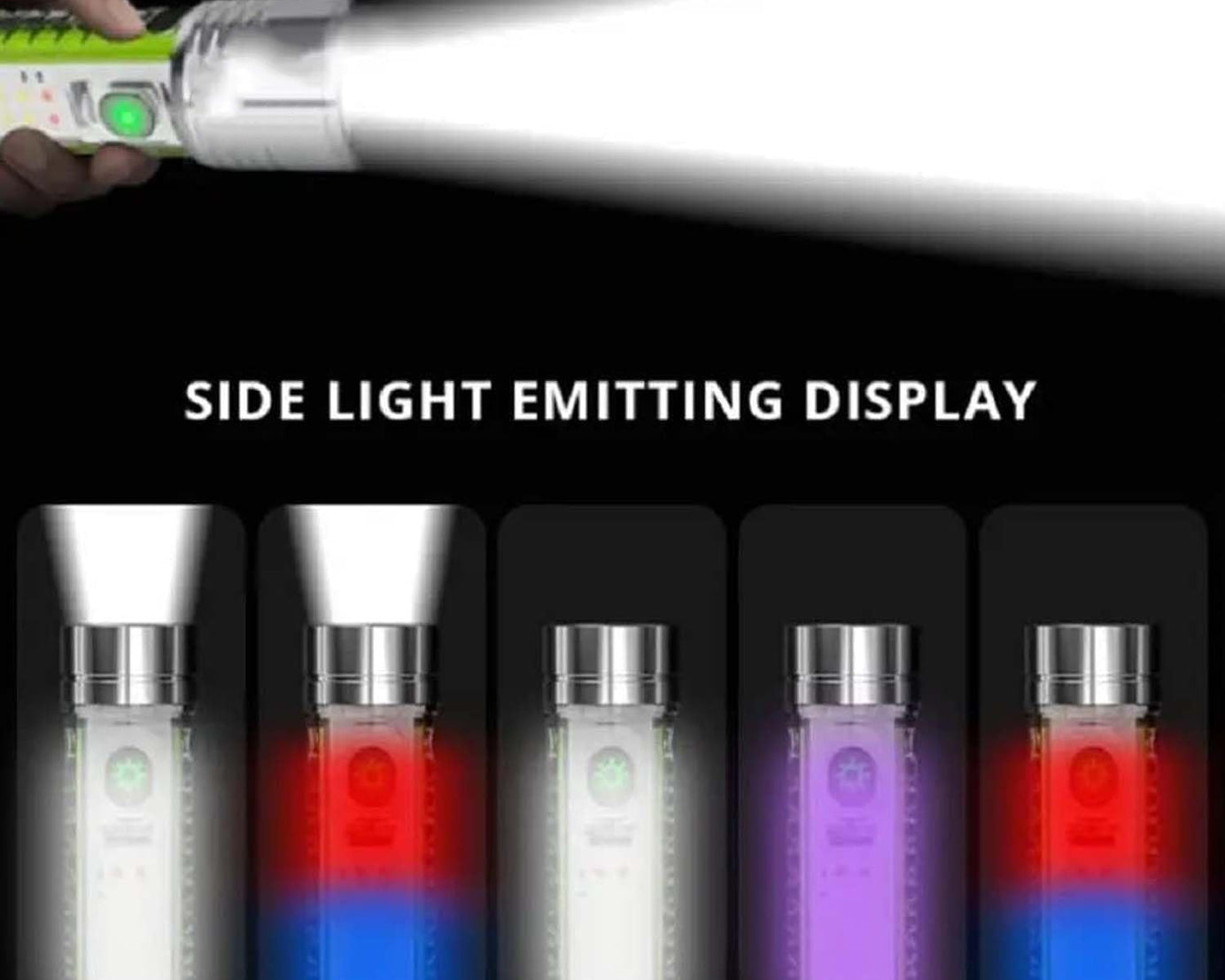 Pattern Flashlight USB Flashlight Rechargeable LED Torch Light (1 Pc)