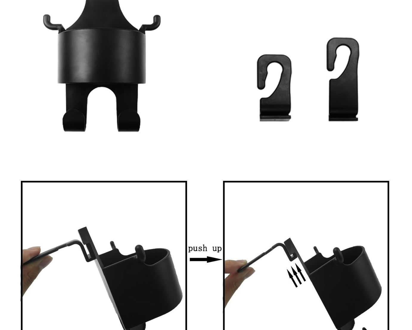 Car Headrest Backseat Organizer, 3 in 1 Automotive Cell Phone Drink cupholder Adapter with Headrest Hooks for Kids and Adults, Multifunctional Storage for Car Travel Accessories