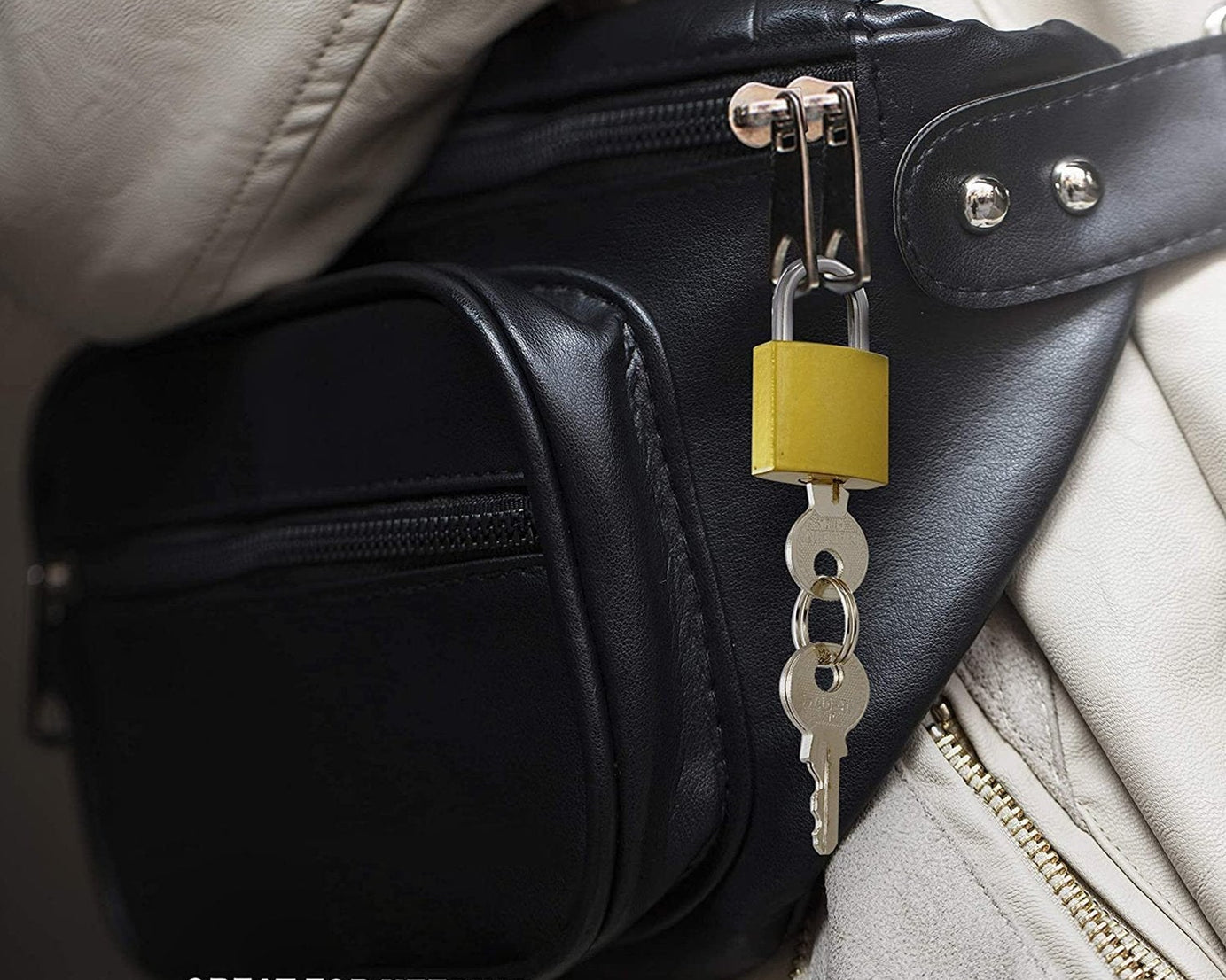 Side view of imitation copper lock