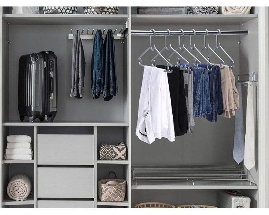 Set of plastic clothes hangers