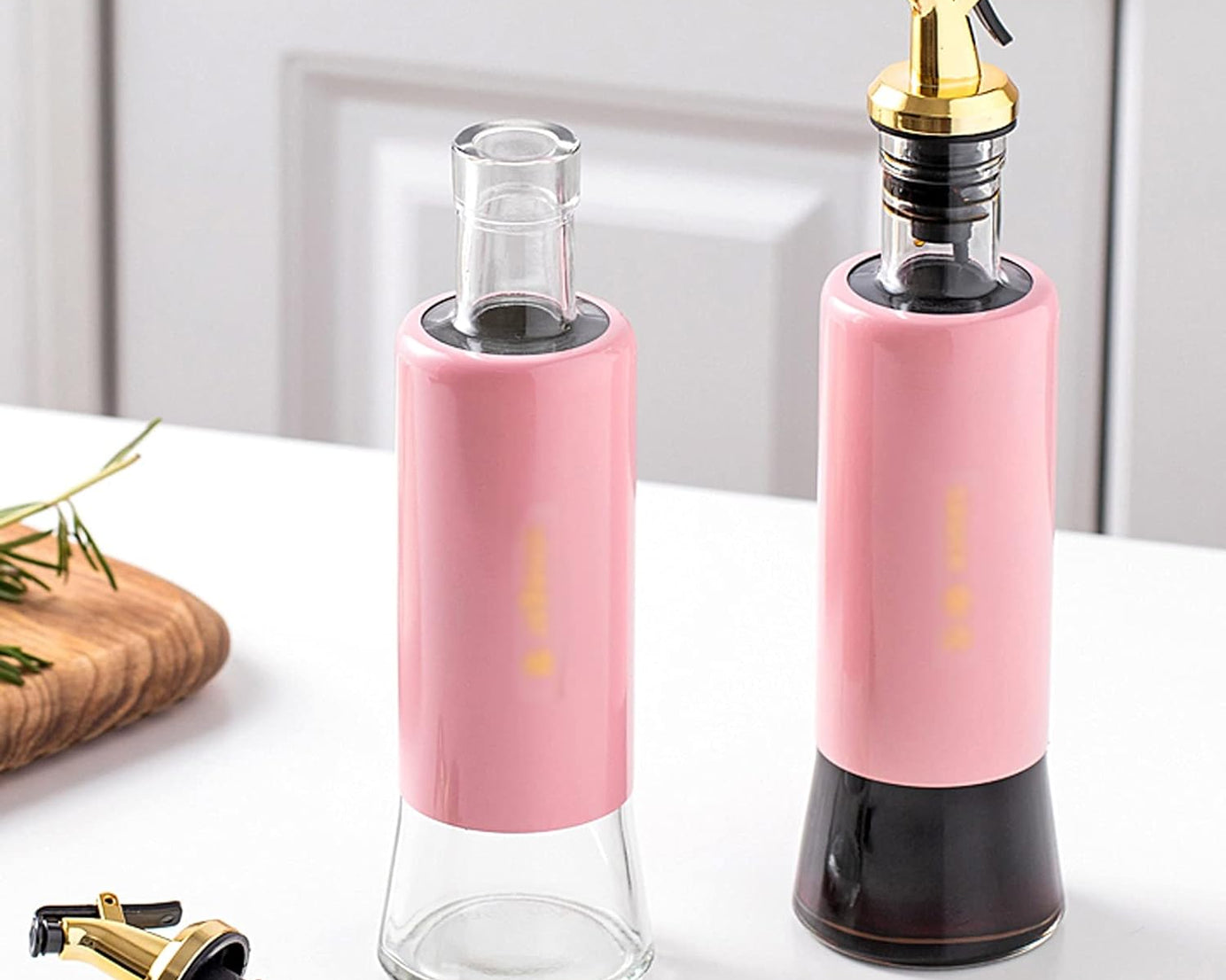 300 ML Olive Oil Dispenser Bottle Leakproof Condiment Glass Container Non- Drip Spout Soy Sauce Vinegar Cruet Bottle for Kitchen Cooking BBQ Fry for Kicthen Home (300 ML)