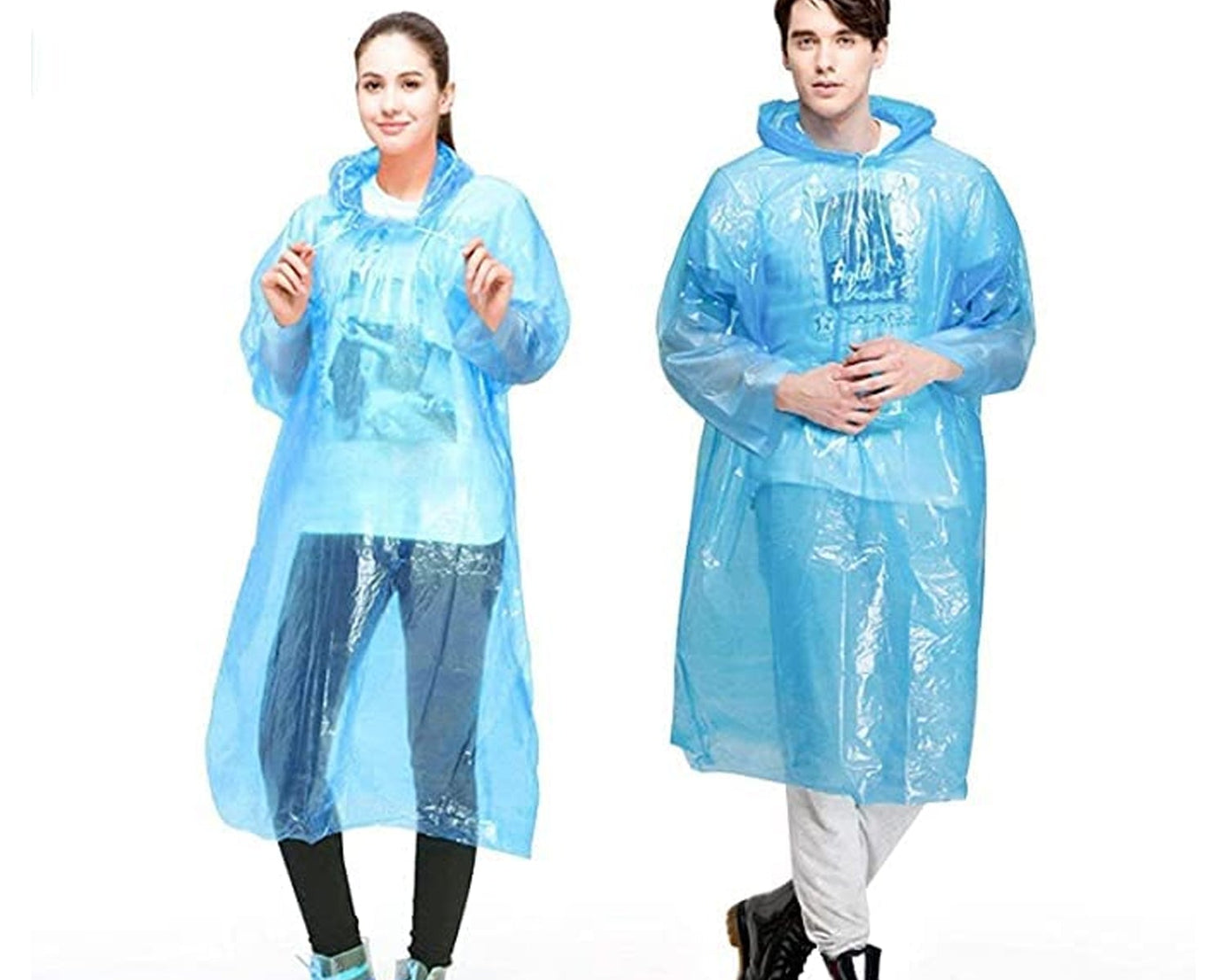 Plastic pocket-sized raincoat, reusable for any weather