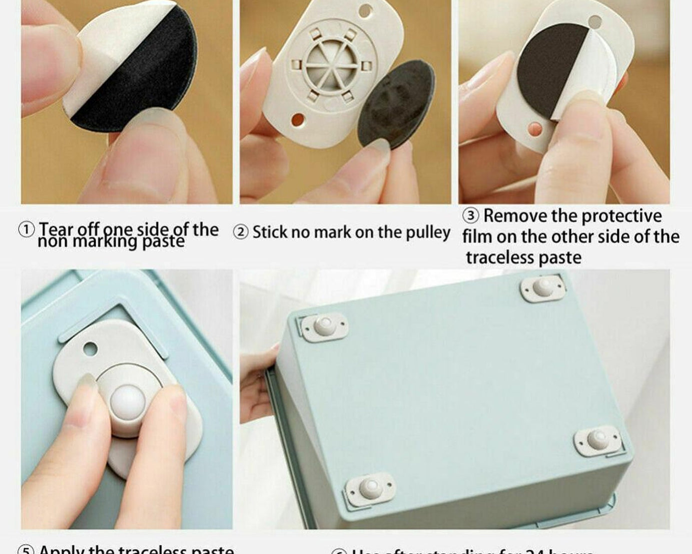 Swivel casters with adhesive for small furniture