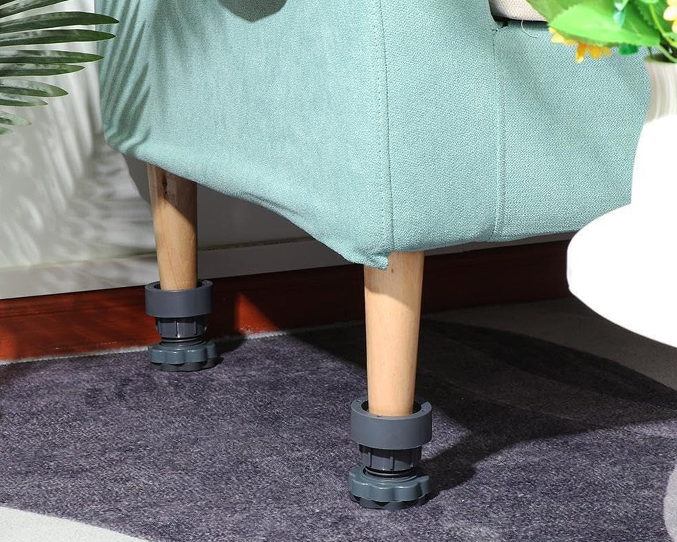 Plastic Washing Machine Vibration Feet Pad, Adjustable Highly Non-Slip Support Anti Vibration Pads Walk Pads Shock Absorber Noise Cancelling Furniture Lifting Base (4 Pcs Set)