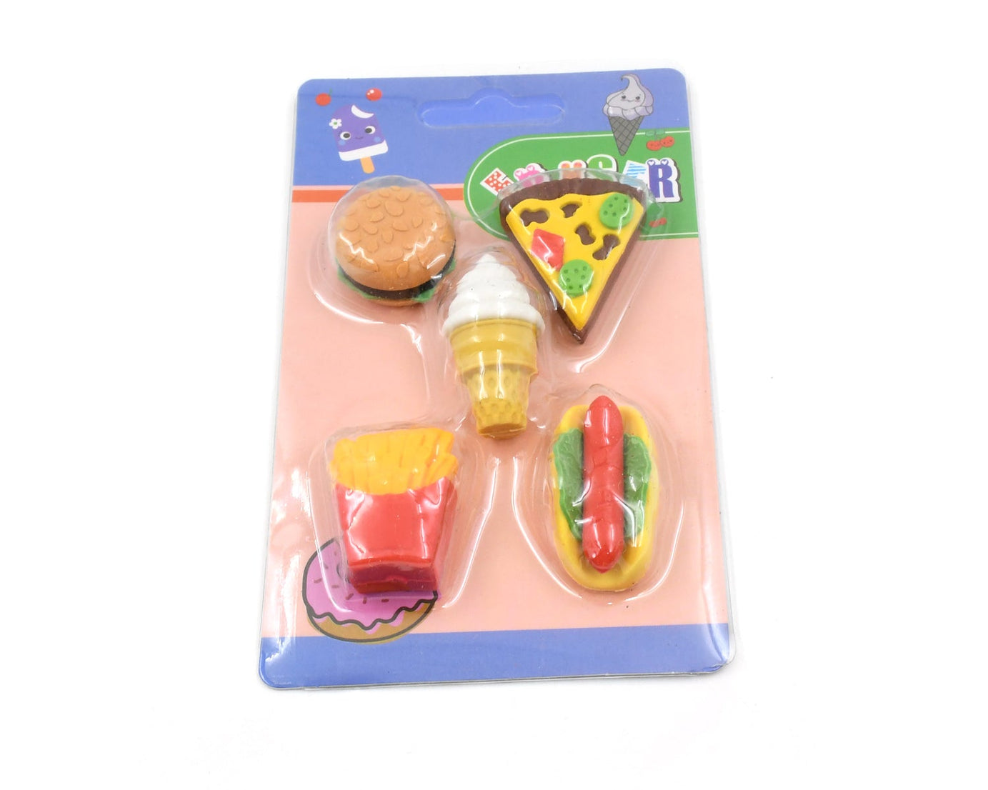3D Food Fancy & Stylish Colorful Erasers, Mini Eraser Creative Cute Novelty Eraser for Children Different Designs Eraser Set for Return Gift, Birthday Party, School Prize (1 Set / Mix Design & Color)