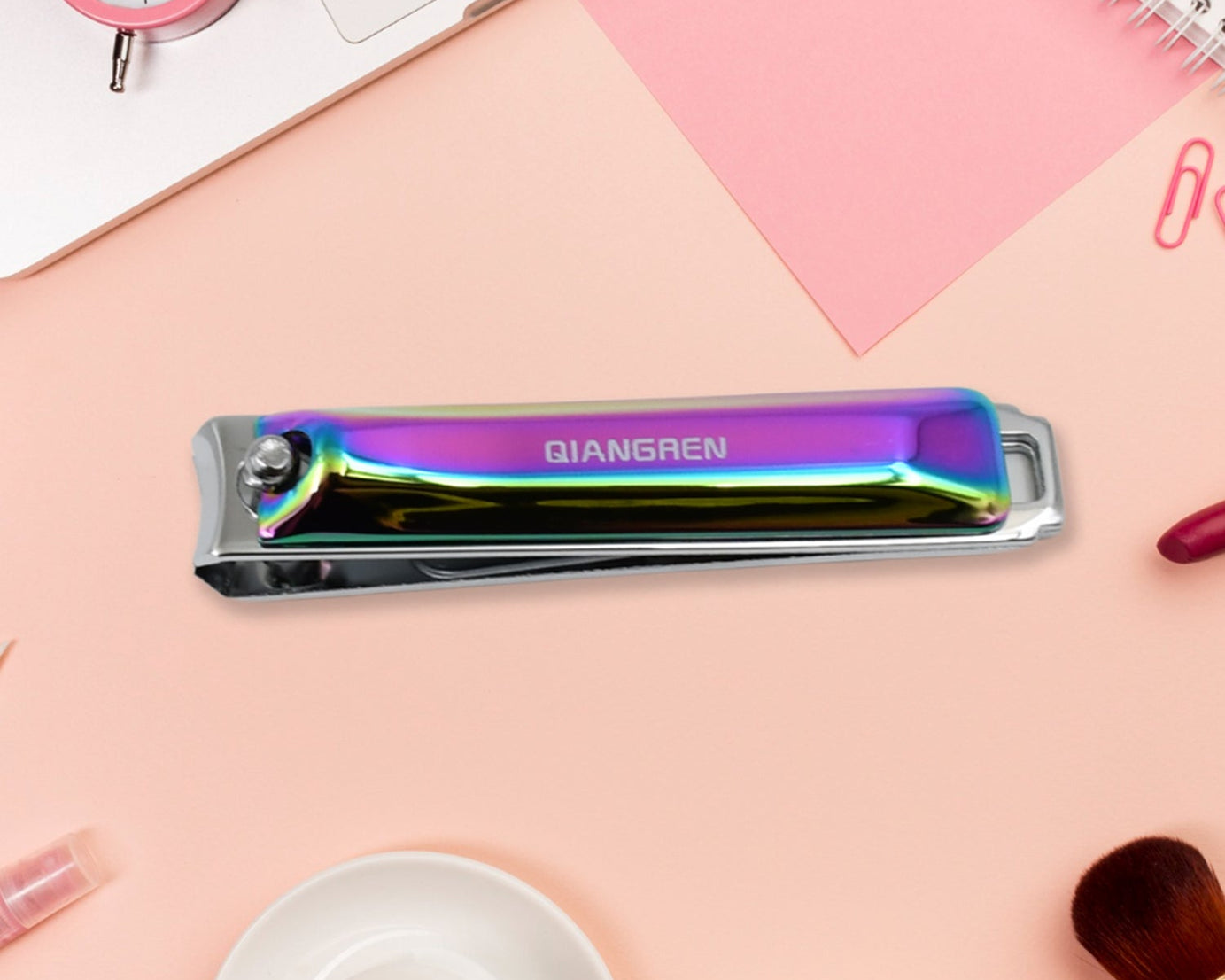 Stainless Steel Folding Portable Large Nail Clippers with Nail File (1 Pc)