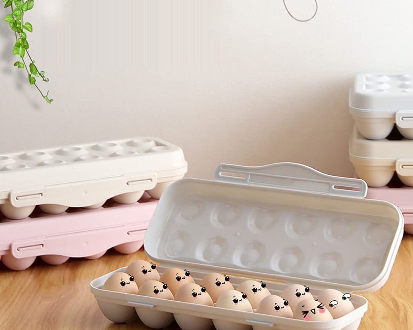 5727 18 Grid Egg Holder Storage, Shock-Proof Egg Container with Buckle, Egg Carrier, Egg Tray, Egg Shelter, Effective Full Seal, Egg House use for Fridge, Camping, Kitchen