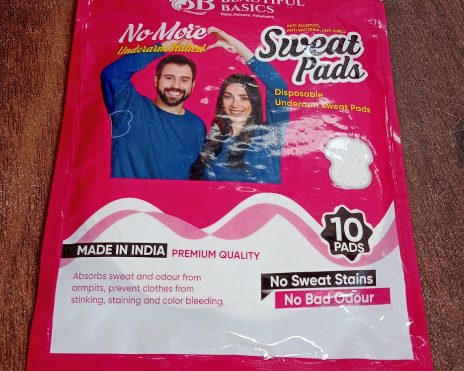 Underarms Sweat Pads Disposable Highly Absorbent Pads Cotton Anti-Allergic Anti Bacteria Anti Smell Underarm Perspiration Pad For Men And Women (Pack of 10)