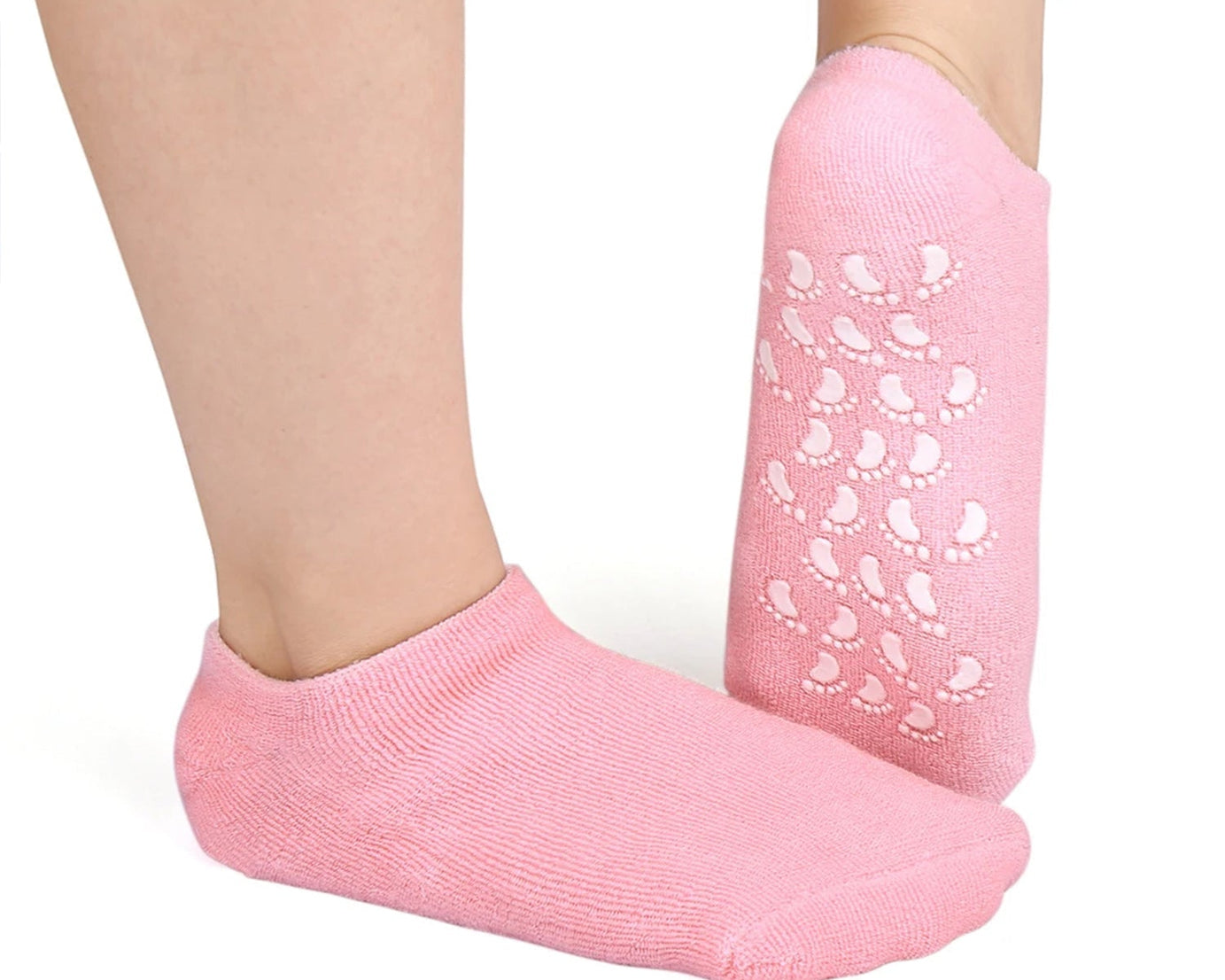 Silicone moisturizing socks for soft feet.