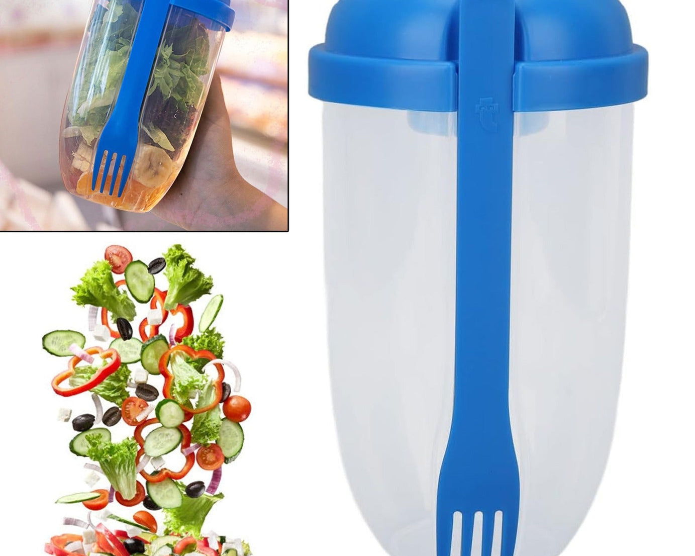 Fruit and Vegetable Salad Cups Easy Clean Salad Mixing Cup for Business People for Business Travel (1Pc)