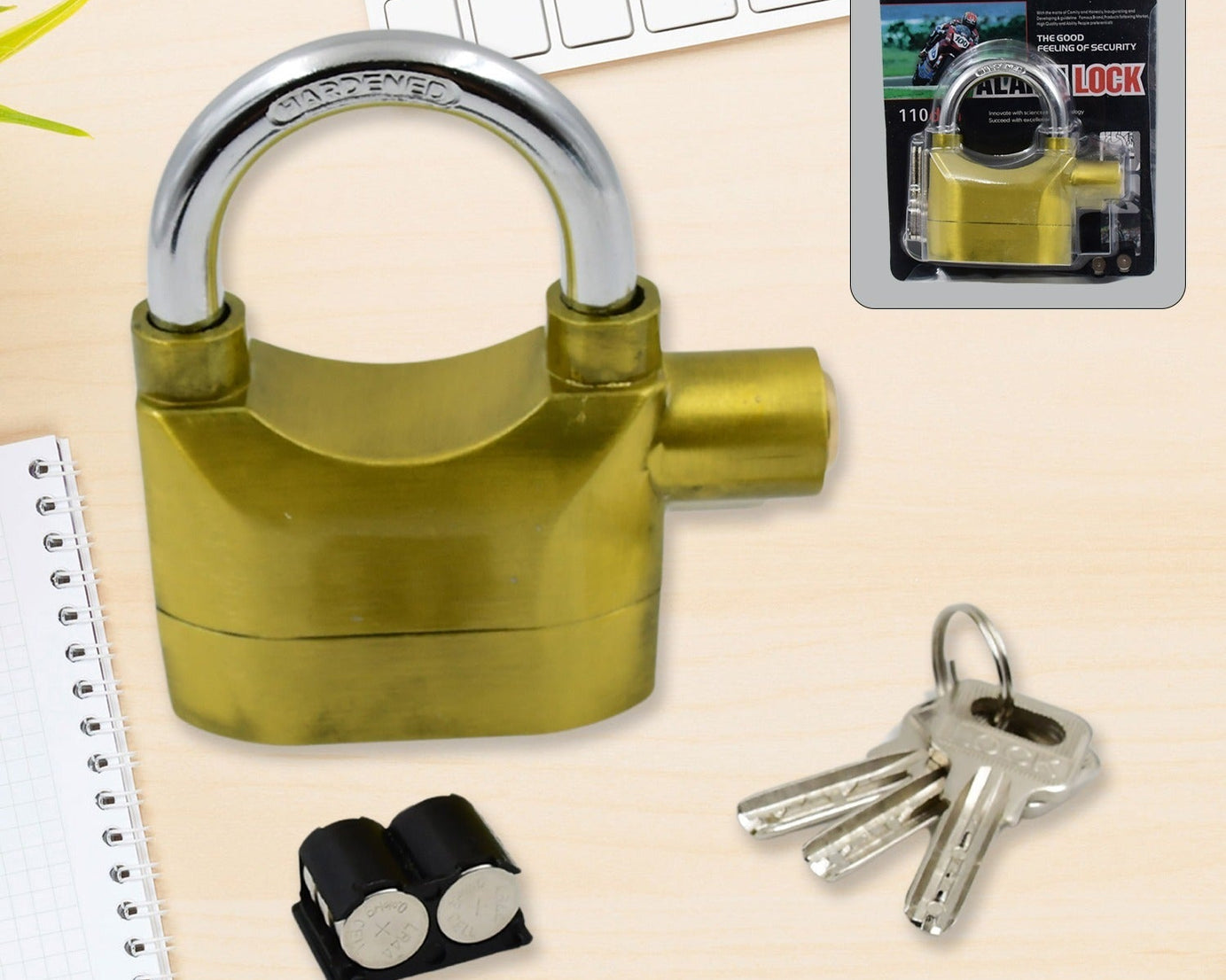 Metallic Lock System with 3 Keys