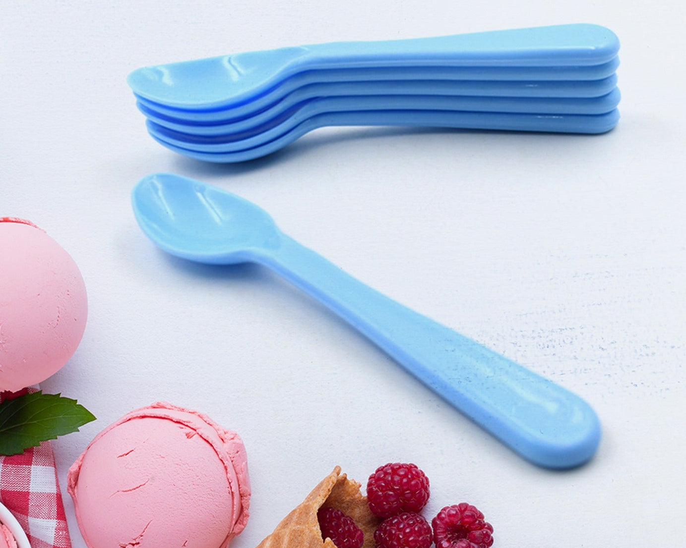 Food Plastic Spoon Set, Plastic Table Spoon Set Plastic Tea Spoon, Coffee with ABS Plastic, Heat-Resistant Spoon (6 Pc Set )