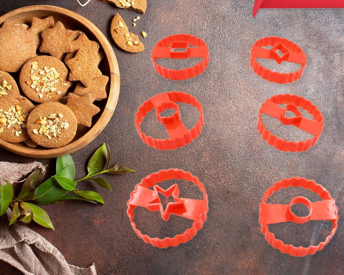 Cookie Cutters Set Plastic Easter Biscuit Cutting Tool for DIY Cake Decoration Fondant Biscuit Cookie Pastry Sandwich (6 Pc Set )