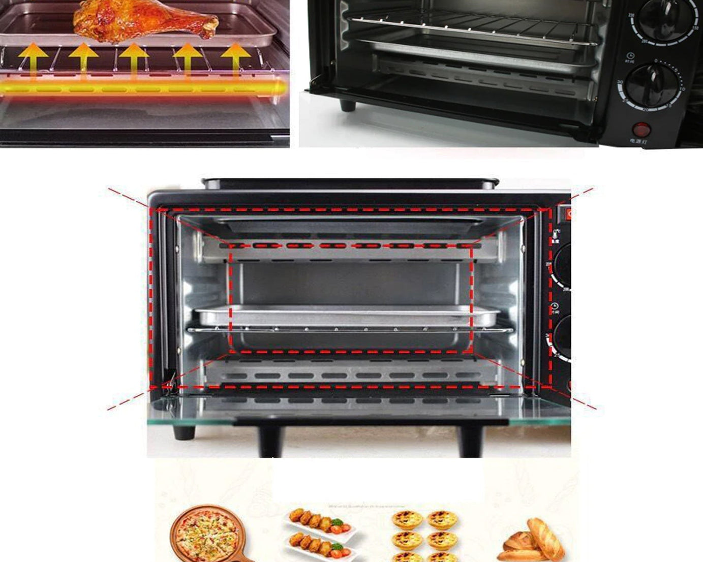 2788 3 in 1 Breakfast Maker Portable Toaster Oven, Grill Pan & Coffee Maker Full Breakfast Ready at One Go