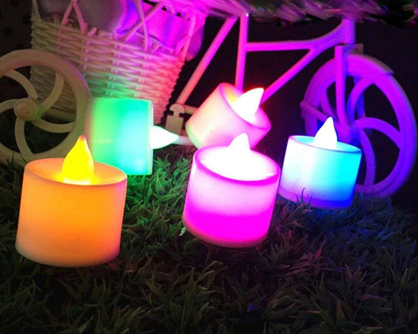 Multicolor LED Tealights Candles (24 Pack): Festive Decorations
