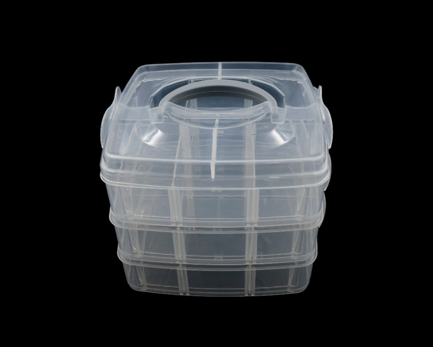 Versatile 18-Grid 3-Layer Transparent Plastic Organizer Box with Adjustable Dividers for Jewelry & Fishing Hooks