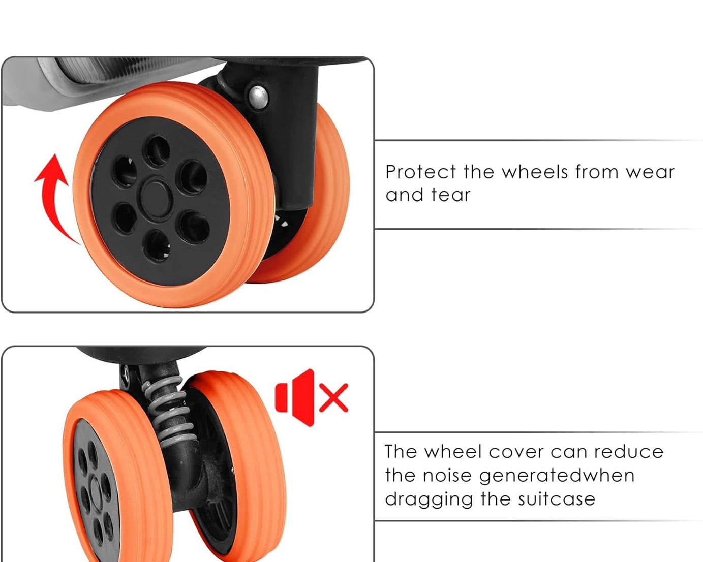 Luggage Wheel Covers, 4 Pcs Luggage Wheel Covers For Suitcase, Reduce Noise For Travel Luggage Suitcase, Silicone Suitcase Wheels Cover, For Protect Suitcase Wheels (4 Pc Set)