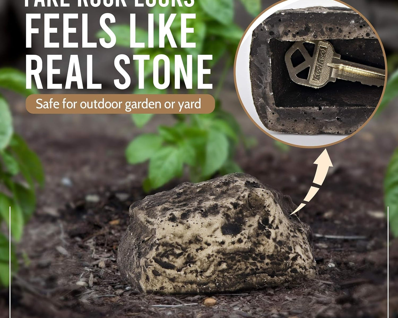8744 Hide a Key Outside Rock Looks Like a Real Rock - Weatherproof Rock Key Perfect for Emergencies - Fake Rock Key Hider Outside Decorative (1 Pc)