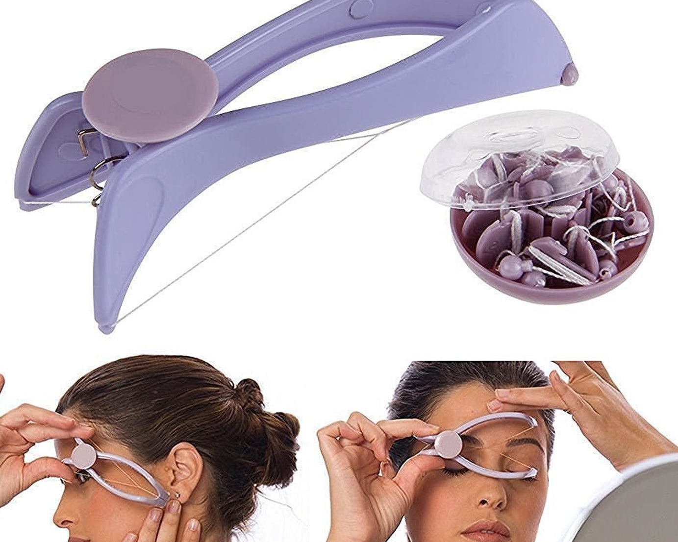 Hair removal device with included accessories.