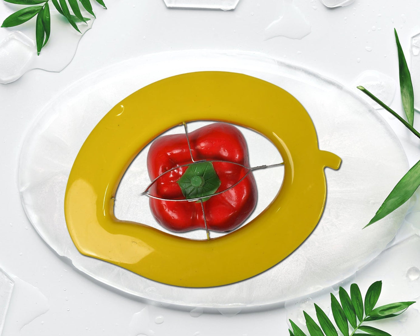 Mango slicer with sharp stainless steel blades