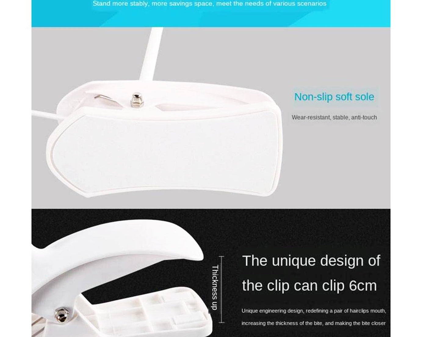 0271 Desk Lamp Adjustable Gooseneck USB Rechargeable 3 modes of Lighting, Reading Lamp for Dorm White, Study Desk lamp Suitable for Girls College Bedroom Reading