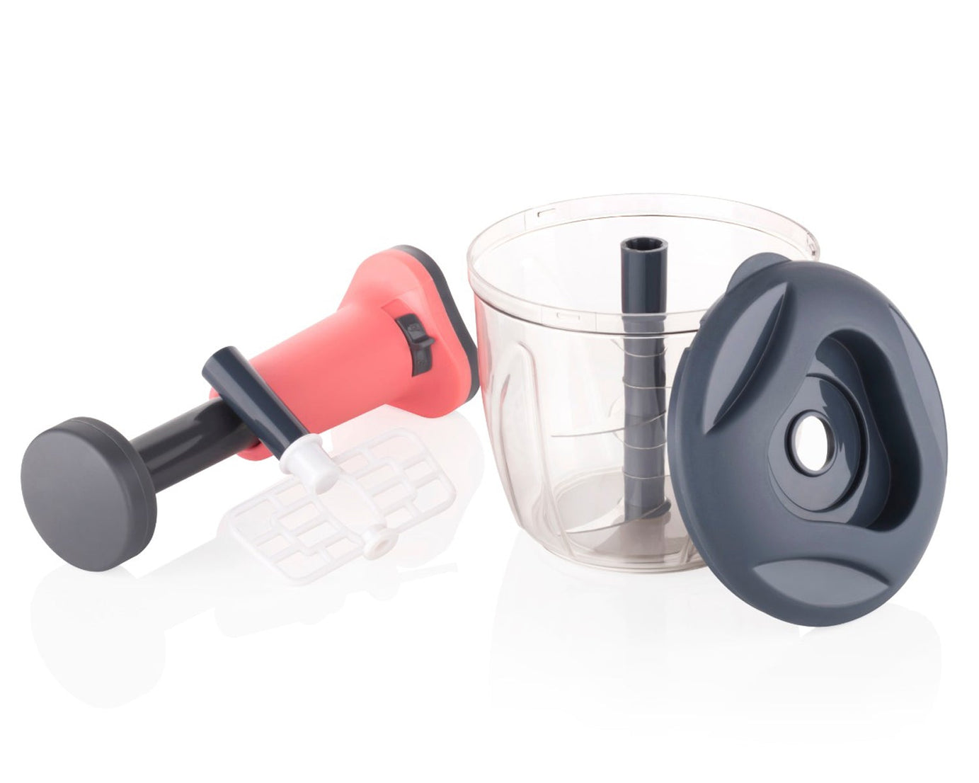 1100 ml 2 in 1 Push up Chopper with Blender affixed with 6 Sharp Blade | Vegetable and Fruit Cutter with Easy Push and chop Button