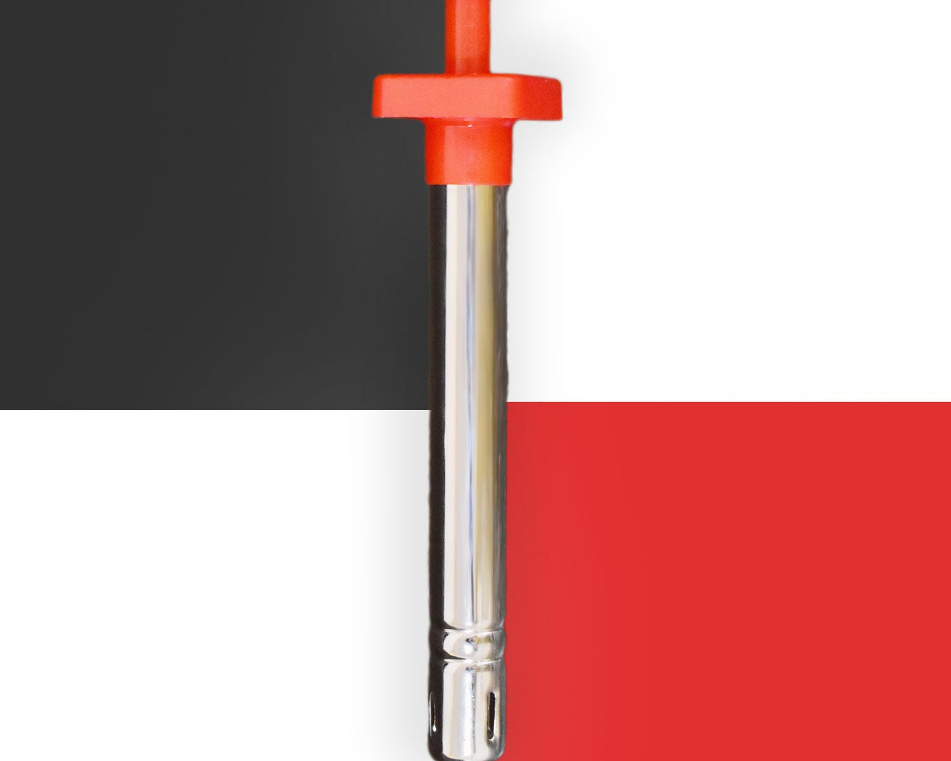 Stainless steel lighter with a stylish design for easy handling.