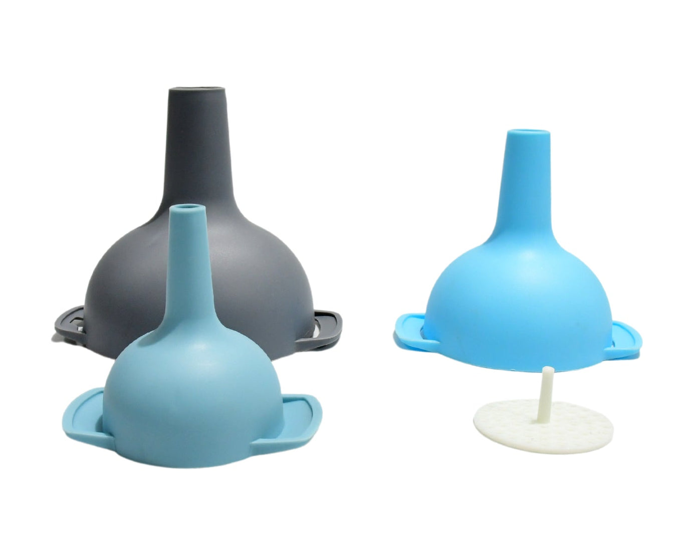 3 in 1 Kitchen Funnel Set of 3, Funnel for Filling Bottle, Small Canning Funnel with Handle, Food Grade Plastic Funnel with Detachable Strainer Filter for Liquid, Dry Ingredients, and Powder