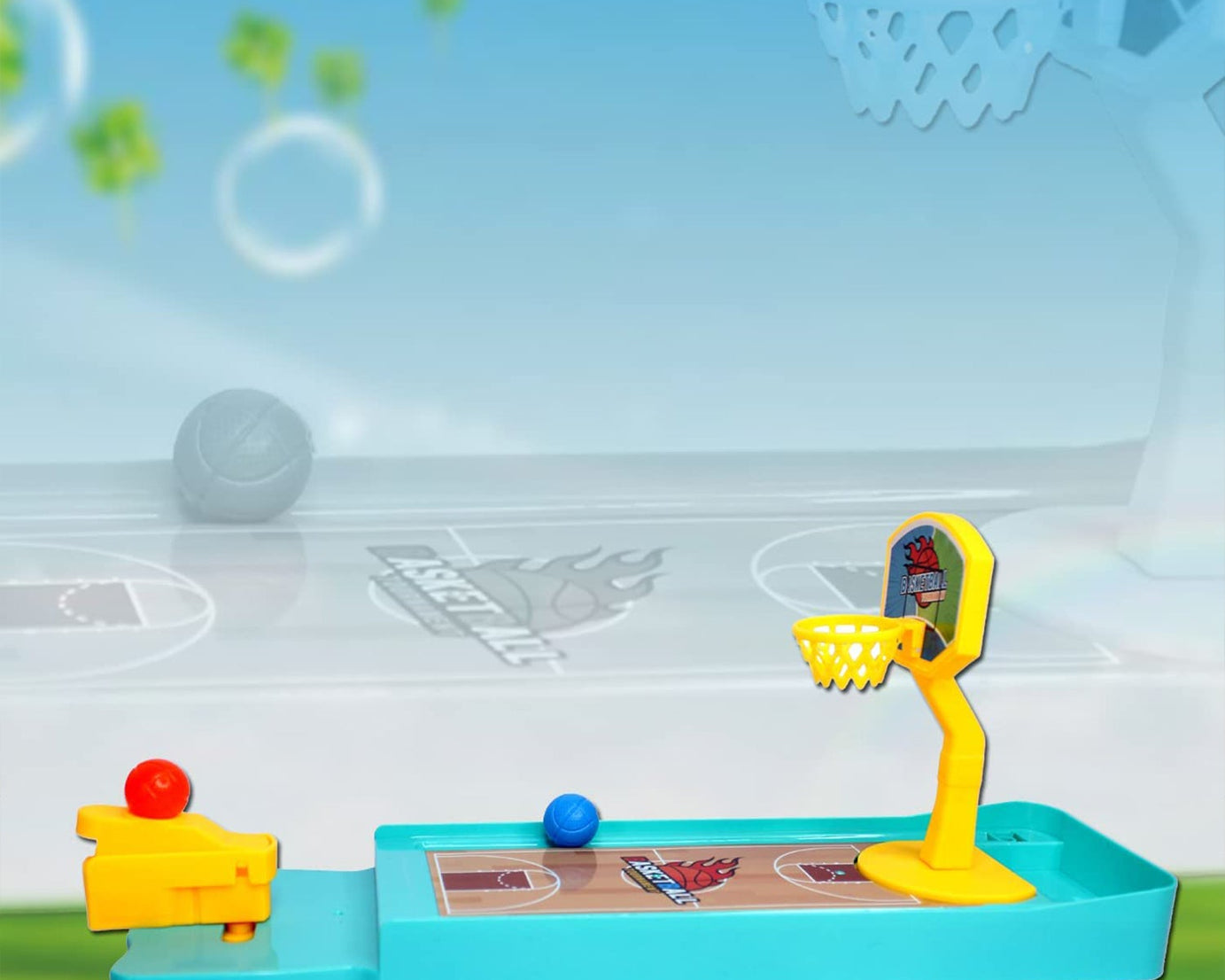 Mini Table Top Finger Basketball Game for Kids - Desktop Game for Kids & Adults, Basketball Finger Bowling Game, Fun Indoor Finger Bowling Game for Boys & Girls, Family Board Game